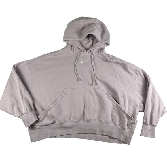 Nike Tops - Nike Hoodie Womens XL Purple‎ Phoenix Fleece Cropped Boxy Pullover Sweatshirt